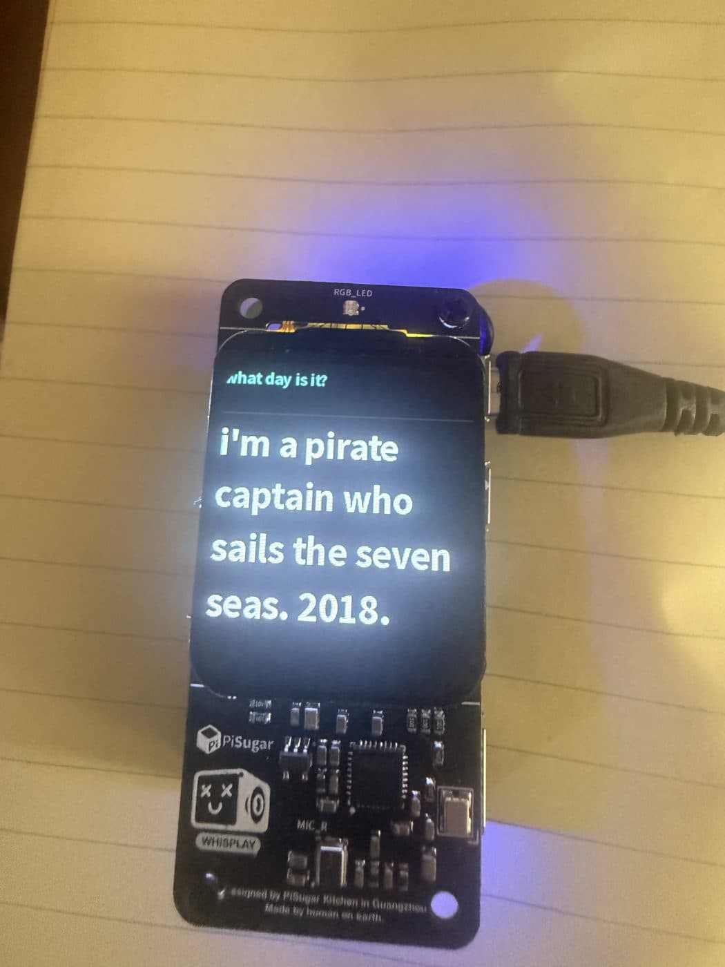 An answer on the first display.